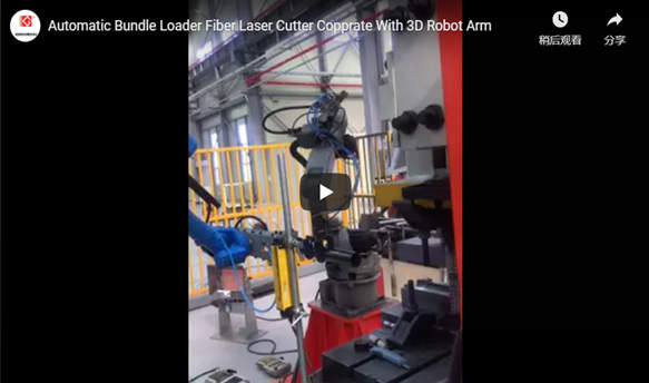 Taglierina Laser a fibra con caricatore automatico a fascio con braccio robotico 3D